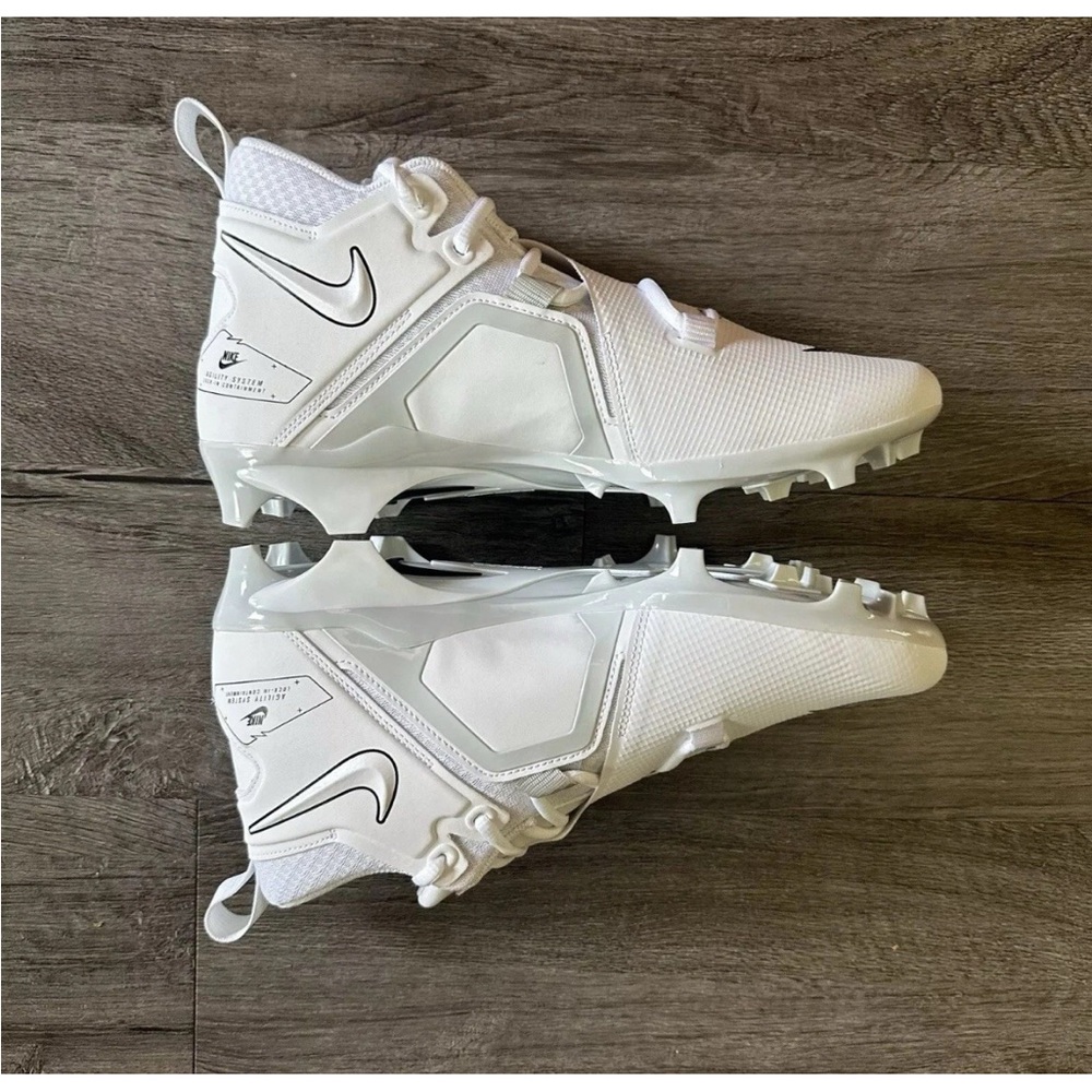 Men’s Nike Alpha Menace Pro 3 White Black Pure Platinum‎ Football Cleats - Picture 5 of 8